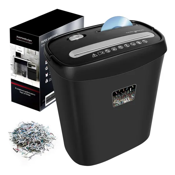 Sangkee Trituradora De Papel De Corte En Tira De 10 Hojas Y Trituradora De Tarjetas De Crédito Con Contenedor De 15l, Adecuada Para El Hogar Y La Oficina, Nivel De Seguridad P-3 (os15)