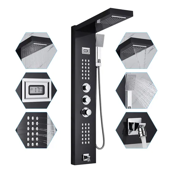 Sistema De Torre De Panel De Ducha De Acero Inoxidable