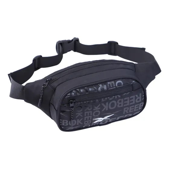 Riñonera Deportiva Reebok Con Bolsillo Gym Liviana Color Negro Diseño De La Tela Lisa