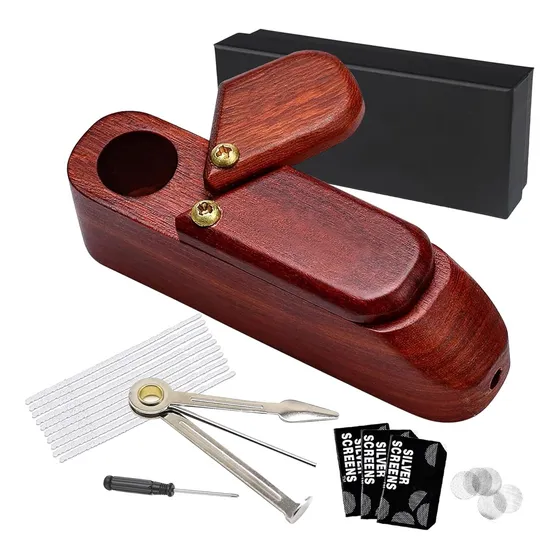 Juego De Pipas De Tabaco De Madera Hecho A Mano Para Tabaco,
