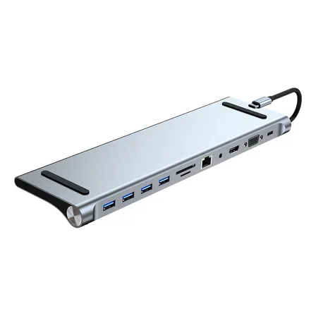Hub 11 En 1 Usb Tipo C Usb-c Hdmi Vga Usb Lan Sd Adaptador