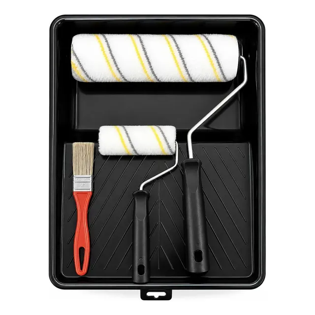 Kit De Pintura Anti- Gotas Rolos 23/9cm Lã Microfibra + 3pçs