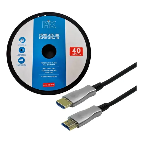Cabo Hdmi Fibra 2.1 Dinâmico Hdr 4k 144hz  8k 120hz 40metros