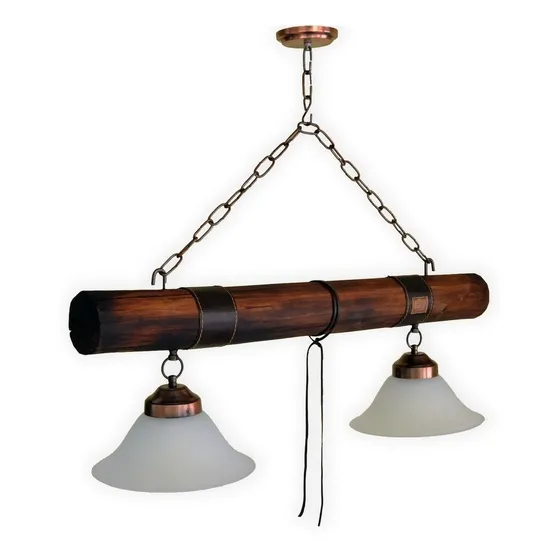 Lampara Rustica . Tronco X 2 Luces Patagonia Satinada. Campo