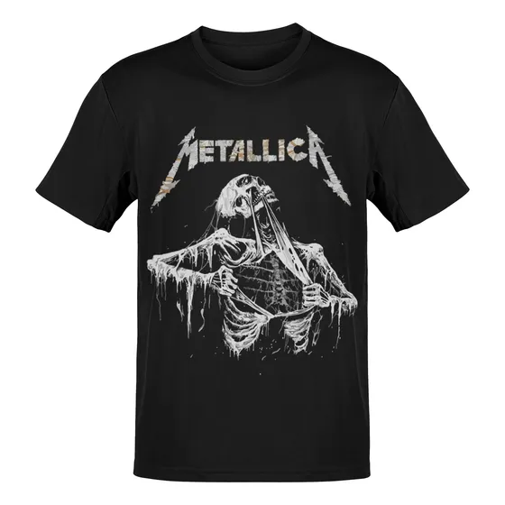Remera Estampada Metallica Unisex Algodón Serigrafía Digital