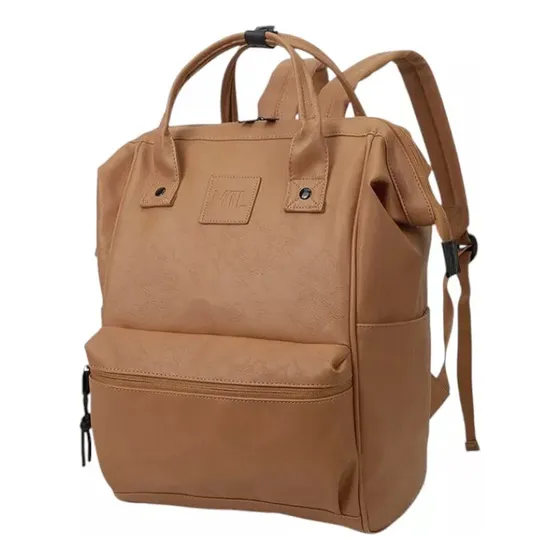 Mochila Mtl Boca De Pez Camel Urbana Bolsillo Antirrobo