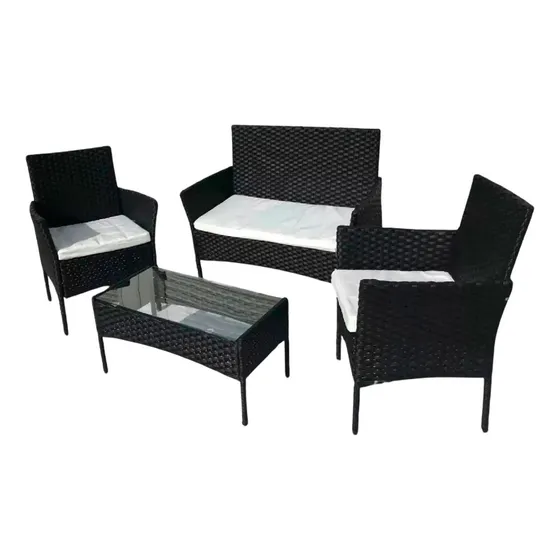 Juego Jardin Rattan 3 Sillones + Mesa Exterior