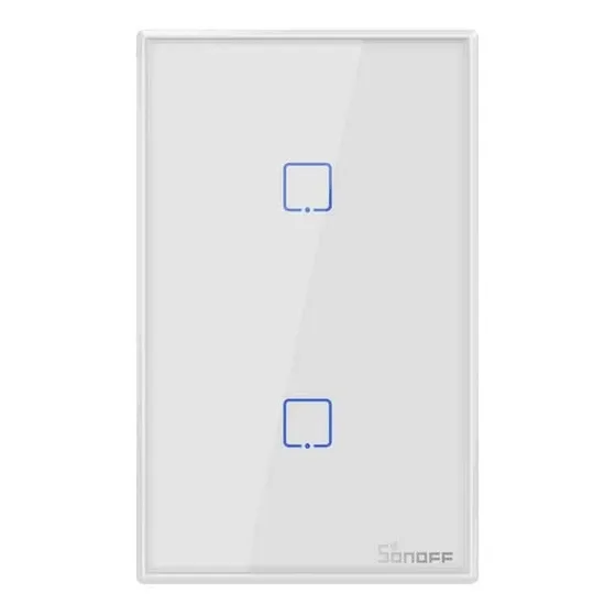 Interruptor De Pared Sonoff T2us2ctx Rf De 2 Canales-blanco