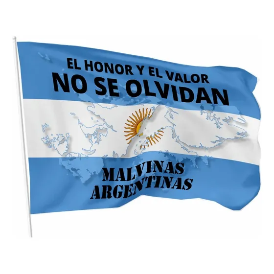 Bandera De Malvinas 90 X 150cm El Honor Y Valor No Se Olvida