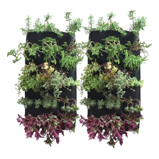 Pack 2 Jardines Verticales Mural Geotextil 36 Litros 1 M2