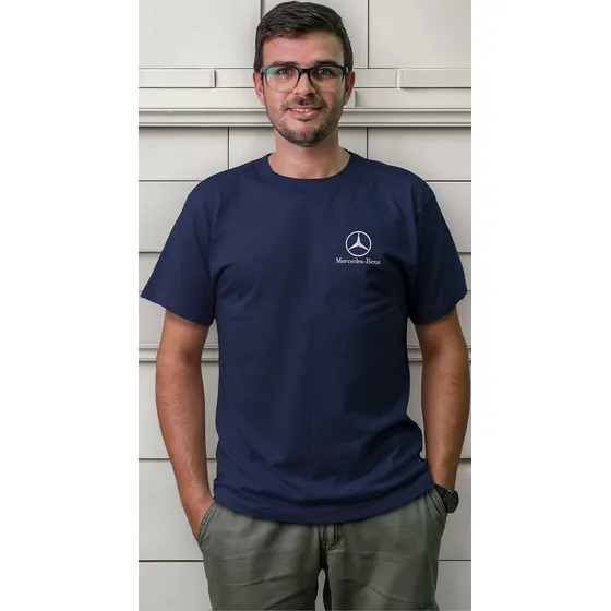Camiseta T-shirt Remera Masculina Moda Bordada Mercedes-benz