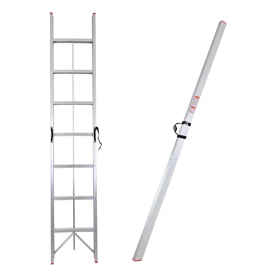 Escalera Recta Aluminio Plegable 5 Cm Ancho Portatil Practica Resistente 7 Peldaños Fold A Step Tendencia 2024 Altura 2.38 M 150 Kg