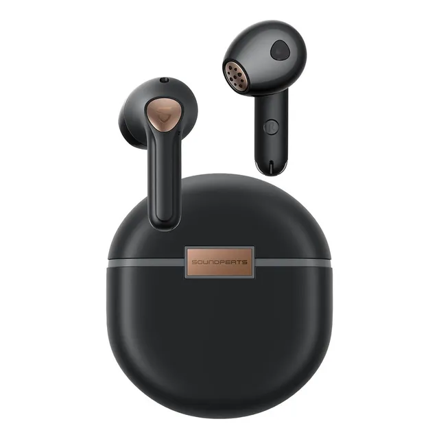 Auricular in-ear gamer inalámbrico Soundpeats TWS Air4 negro con luz LED