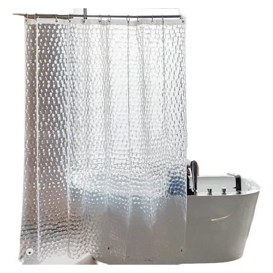 Cortina Ducha Baño Transparente Impermeable Lavable