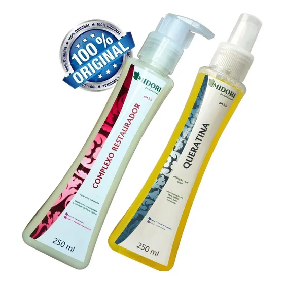 Kit 1 Complexo Restaurador + 1 Queratina 250ml Midori Cada