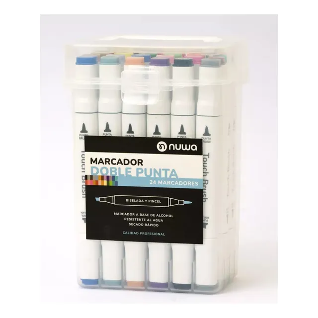 Marcadores Nuwa Doble Punta Touch Sketch En Box Plastico X24