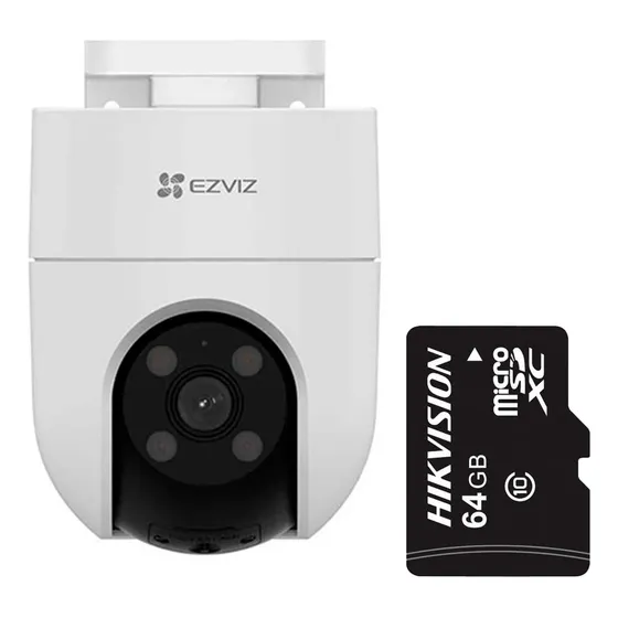 Cámara de seguridad Ezviz H8C + Micro-SD 64GB con resolución 2MP visión nocturna incluida color blanco