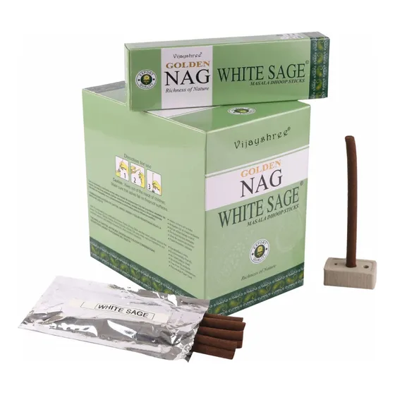Sahumerios Dhoop Golden Nag Masala X1 Unidad Fragancia White Sage