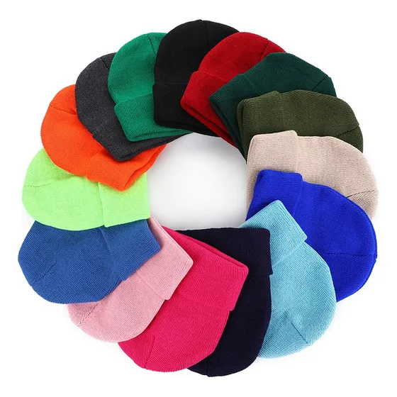 Beanie Gorro Térmico Corto Liso Unisex Tejido Hilo Hip Hop