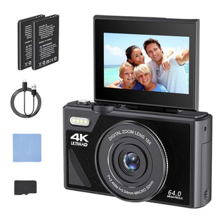 Cámara Digital 4k 64mp Cámara Vlog Con Tarjeta +16gb 2 Pilas Cámara Digital 4k 64mp Cámara Vlog Con Tarjeta +16gb 2 Pilas