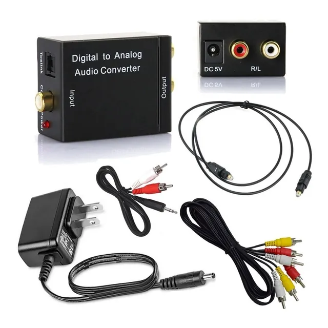 Kit Convertidor De Audio Optico Digital A Rca + Cable Optico