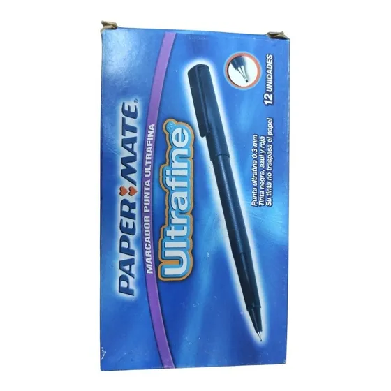 Marcador Paper Mate Ultra Fino Azul Y Rojo X 12 Unidades