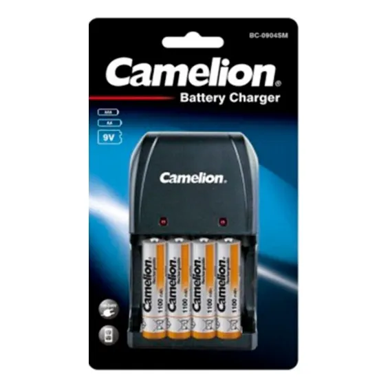 Cargador Con 4 Pilas Recargables Aaa Camelionde 1100mah