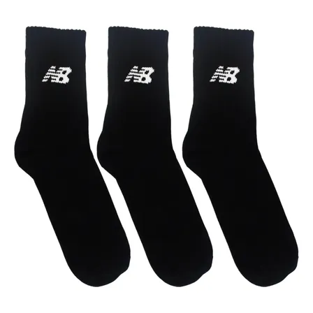 Kit 3 Meias New Balance Cano Longo 39 Ao 42 Casual Básico Preto 39/42