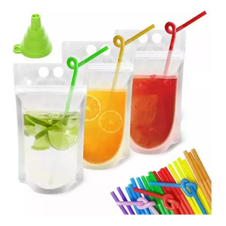 - 100 Bolsas Transparentes For Beber, Bolsas De Jugo Para - 100 Bolsas Transparentes For Beber, Bolsas De Jugo Para