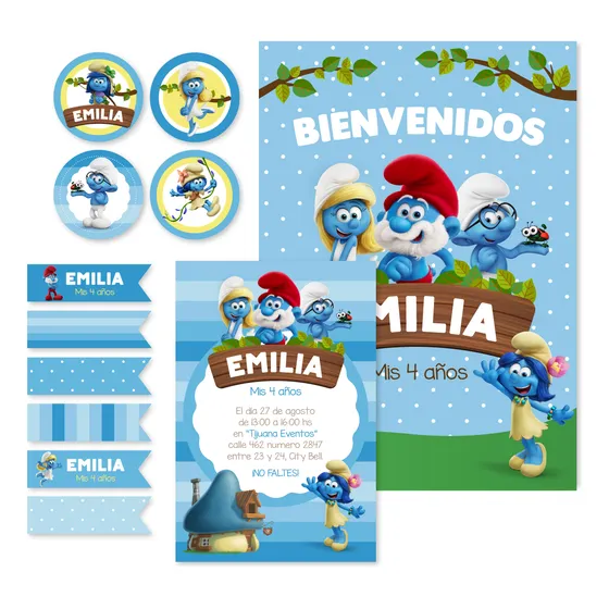 Kit Imprimible Pitufos - Zowi Imprimibles