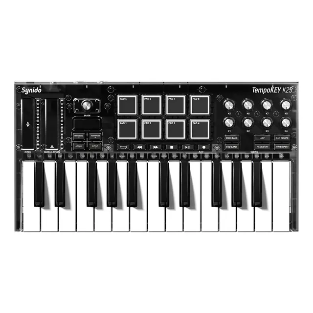 Controlador Midi Synido Tempokey K25 Teclas Sensitivo Negro