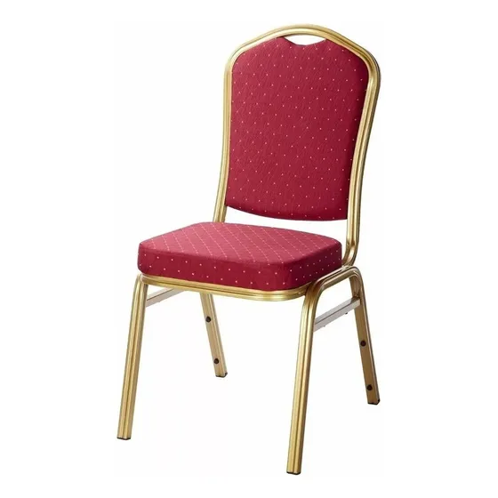 Silla Apilable Tapizada Hotel Conferencia Comedor Evento Color De La Estructura De La Silla Dorado Color Del Asiento Rojo Tcweb
