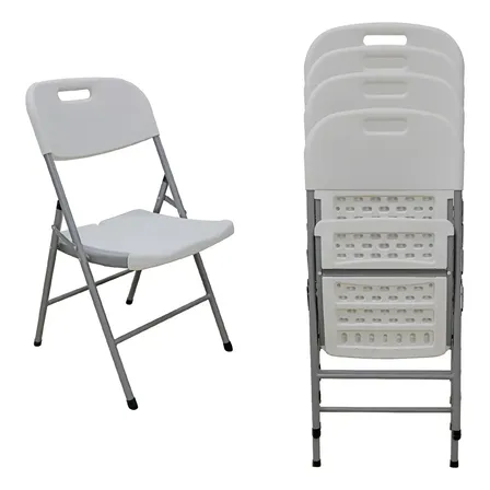 Set De 4 Sillas Plegables Reforzadas Styrka Spl03 Blancas Color Blanco Silla Plegable