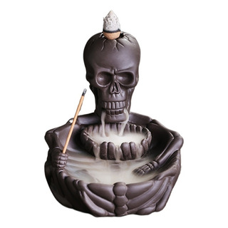 Adorno Quemador De Incienso Calavera Reversible Halloween Adorno Quemador De Incienso Calavera Reversible Halloween