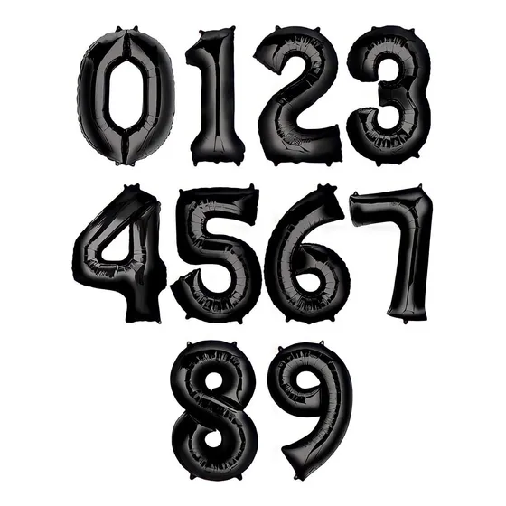 Globo De Numeros Color Negro 