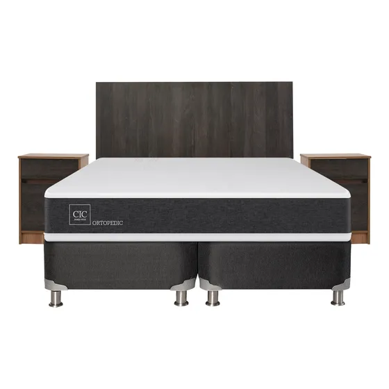 Box Spring Ortopedic King + Set Espresso