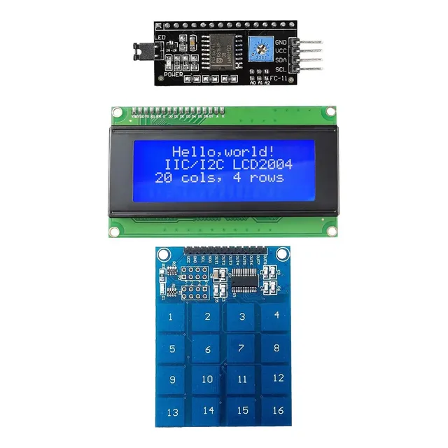Tecneu Display Pantalla Lcd 20x4 + Interfaz I2c + Teclado Matricial 4x4 Touch