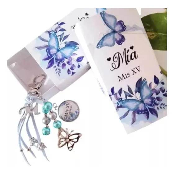 45 Souvenirs Llavero Personalizado Con Cajita