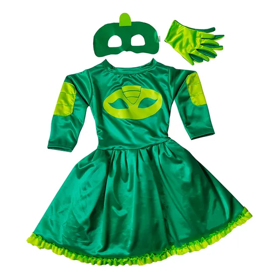 Disfraz Gekko Vestido Fiesta Cumpleaños Super Héroes Chico Fabuloso Increíble Pijamas Halloween.