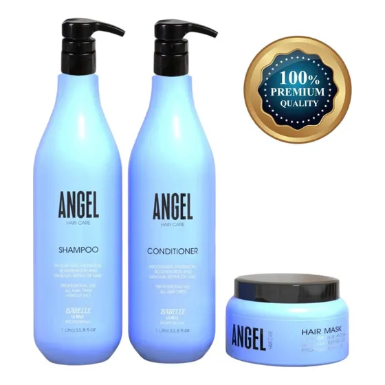 Kit Cabelo Angel Shampoo Condicionador Máscara Profissional