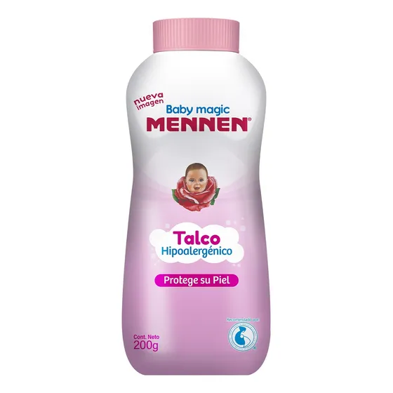Talco Para Bebé Rosa Hipoalergénico Baby Magic Mennen 200g