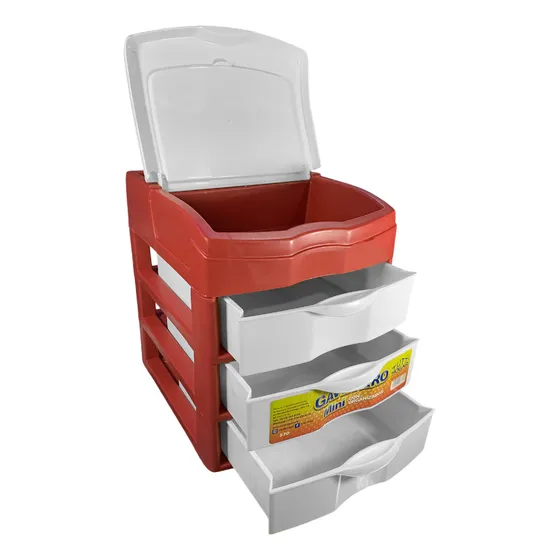 Gavetero, Organizador  Plástico Mini Premium 3 Gavetas 