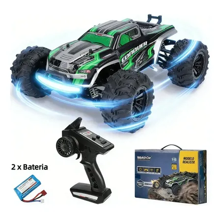Brastoy Controle Remoto Recarregável 1:16 Off-road 4x4 Brinquedo Verde