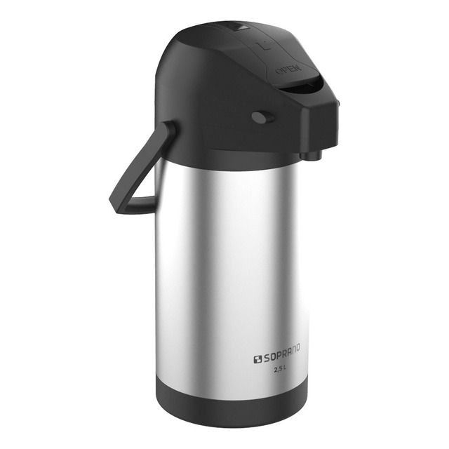 Garrafa Térmica Inox 2,5l Excelence - Soprano Cor Inoxidável/preto Garrafa Térmica Inox 2,5l Excelence - Soprano Cor Inoxidável/preto