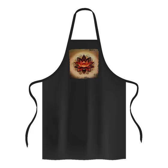 Delantal Flor Loto Cocina Floral Roja Para Hombr Mujer