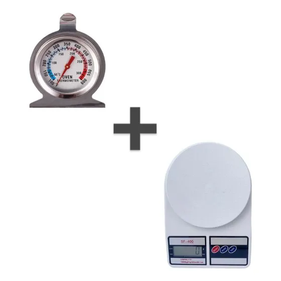 Balanza Digital Cocina 10kg + Termometro Horno 50°- 300°
