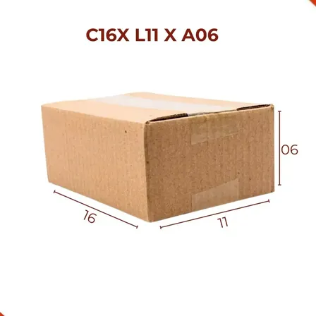 Caixa De Papelão Montável P/ Correios 16x11x06 Kit Com 100 Bege