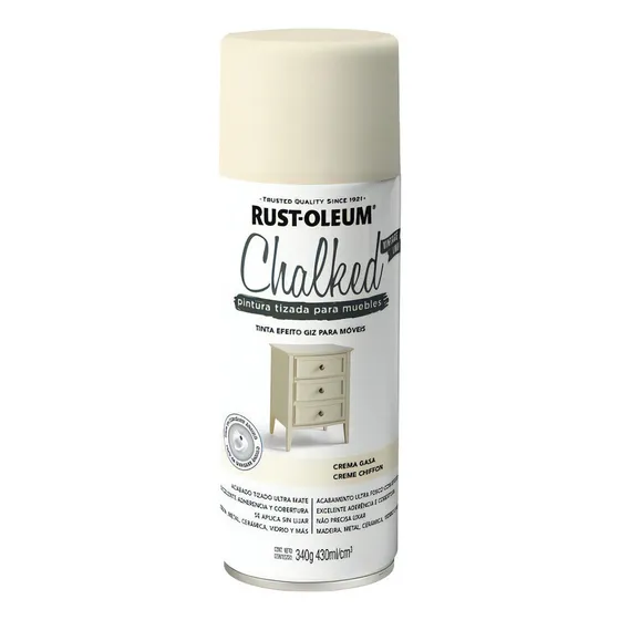 Pintura Chalked En Aerosol Rust Oleum Color Crema Gasa - Chiffon Cream