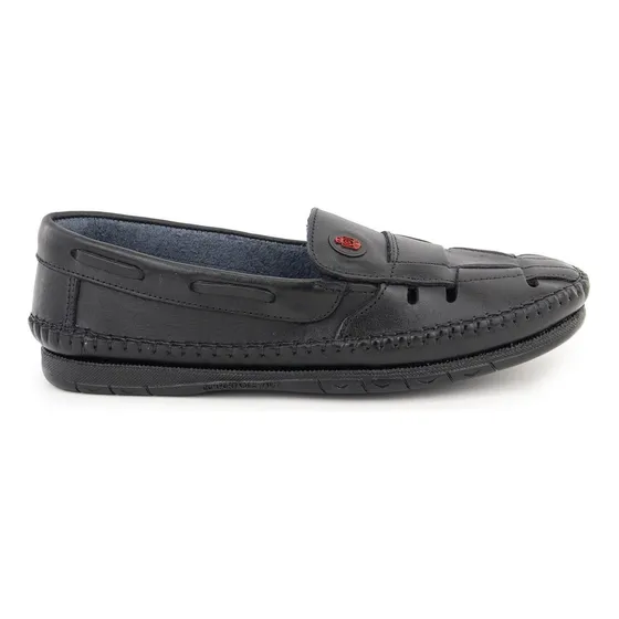 Sapatilha Mocassim Clássico Masculino Couro Vazado Conforto