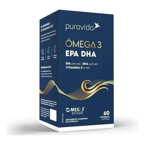 Omega 3 Epa | Dha 440mg | Vit. E 10mg 60caps Puravida